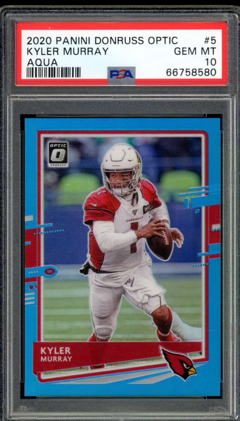 Kyler Murray Card 2020 Panini Donruss Optic Aqua #5 PSA 10 Image 1