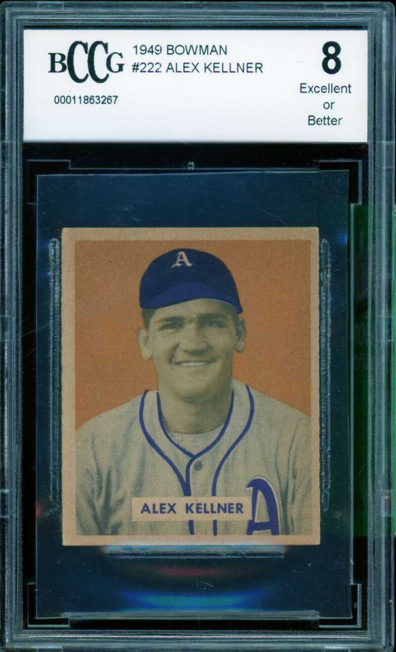 Alex Kellner Card 1949 Bowman #222 BGS BCCG 8 Image 1