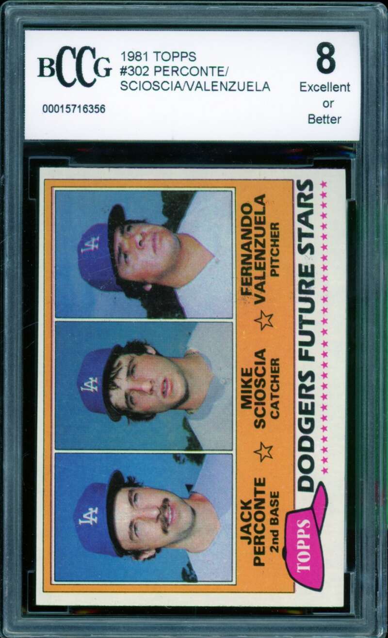 Fernando Valenzuela Rookie Card 1981 Topps #302 BGS BCCG 8 Image 1