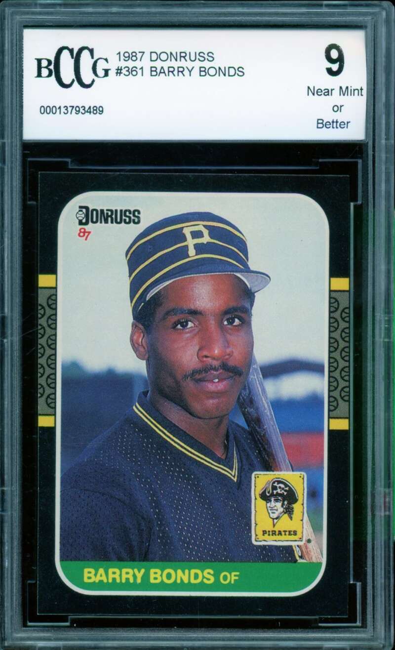 Barry Bonds Rookie Card 1987 Donruss #361 BGS BCCG 9 Image 1