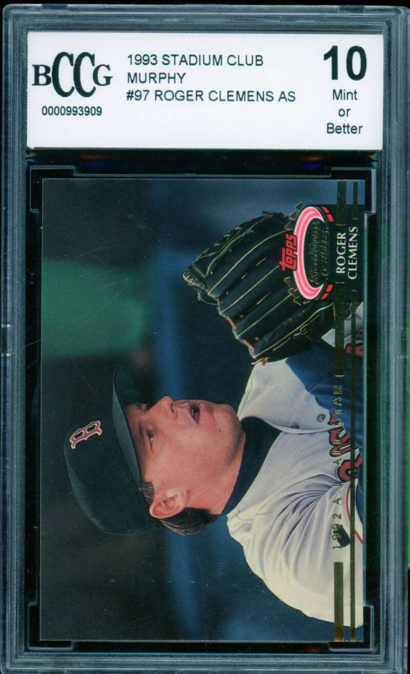 Roger Clemens Card 1993 Stadium Club Murphy #97 BGS BCCG 10 Image 1
