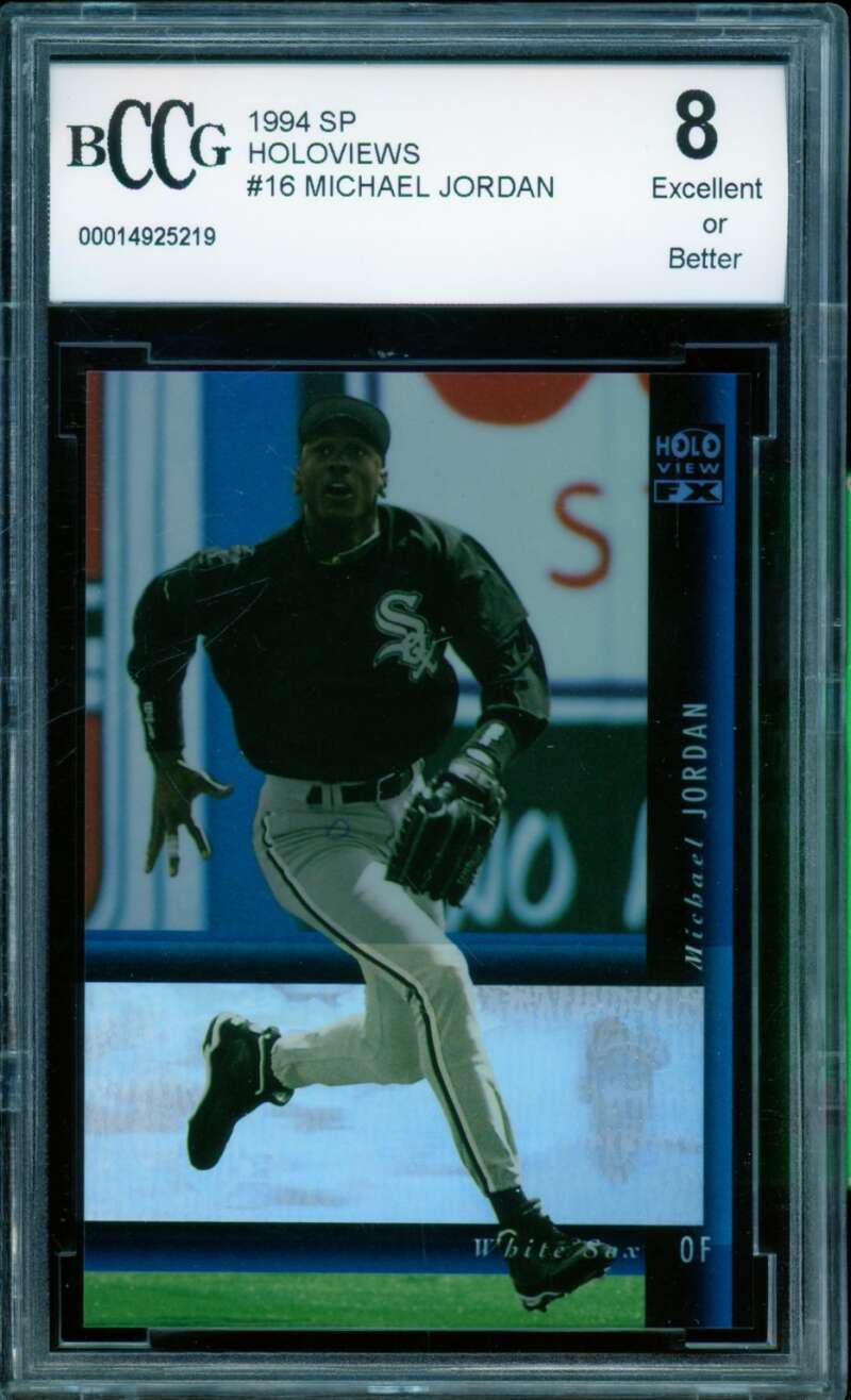 Michael Jordan Baseball Rookie Card 1994 SP Holoviews #16 BGS BCCG 8 Image 1
