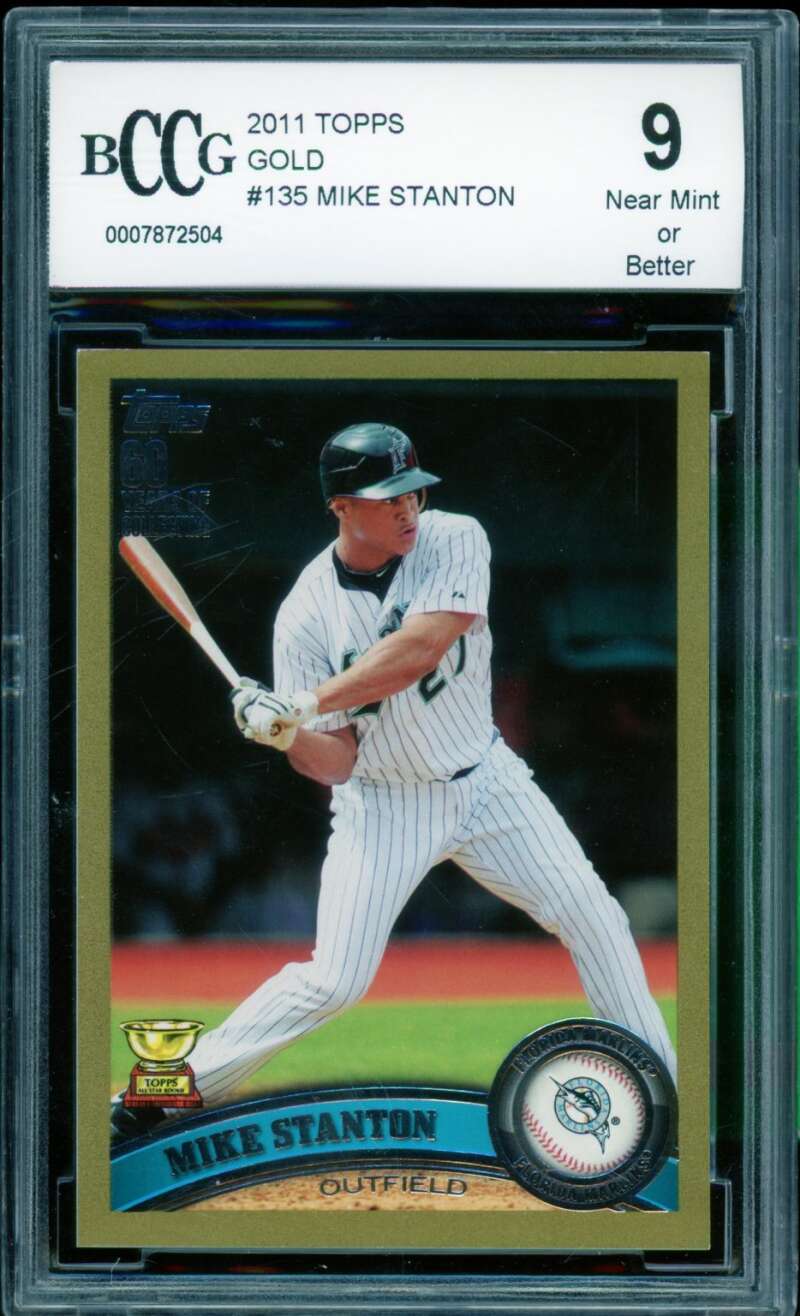 Mike Stanton Card 2011 Topps Gold #135 BGS BCCG 9 Image 1