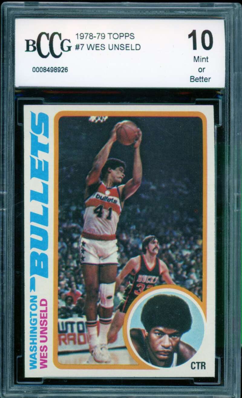 Wes Unseld Card 1978-79 Topps #7 BGS BCCG 10 Image 1