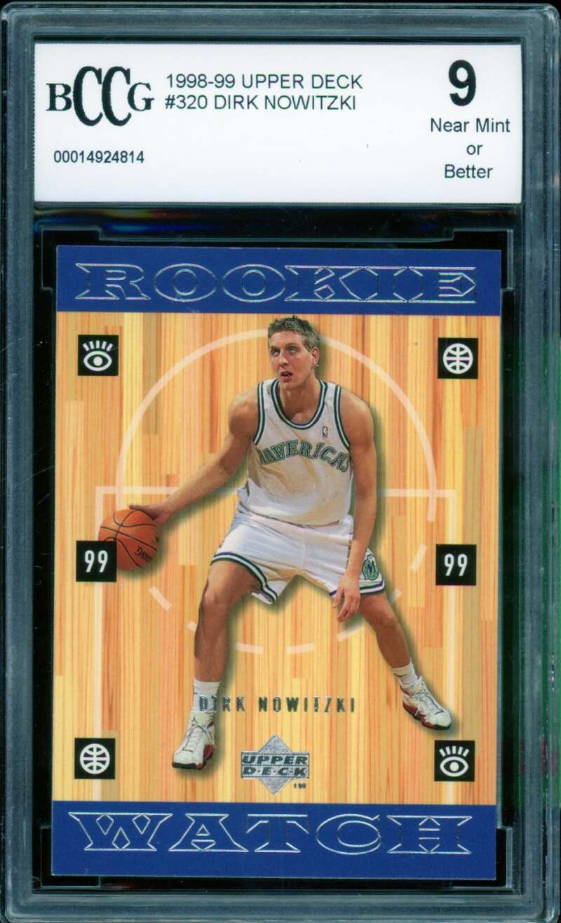 Dirk Nowitzki Rookie Card 1998-99 Upper Deck #320 BGS BCCG 9 Image 1