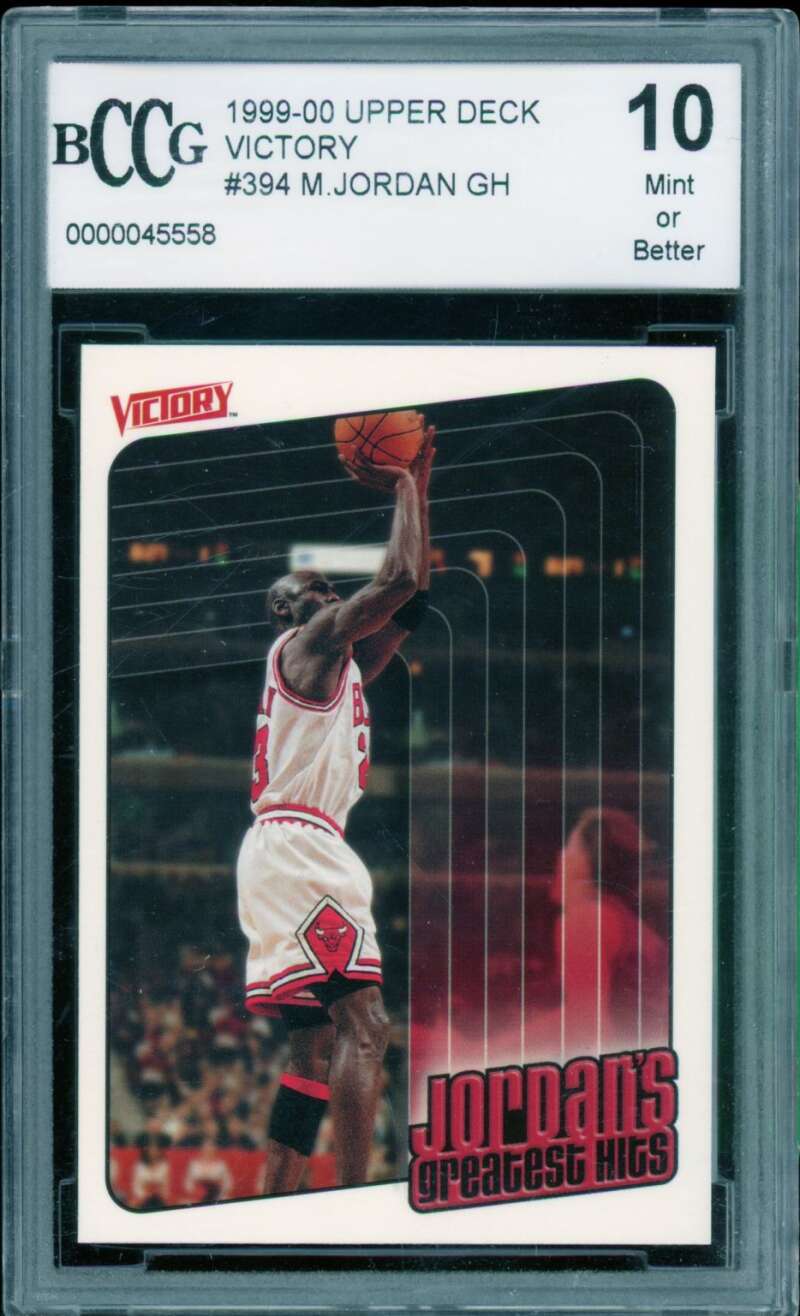 Michael Jordan Card 1999-00 Upper Deck Victory #394 BGS BCCG 10 Image 1