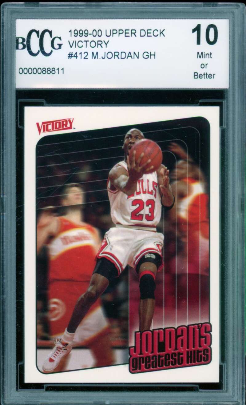 Michael Jordan Card 1999-00 Upper Deck Victory #412 BGS BCCG 10 Image 1