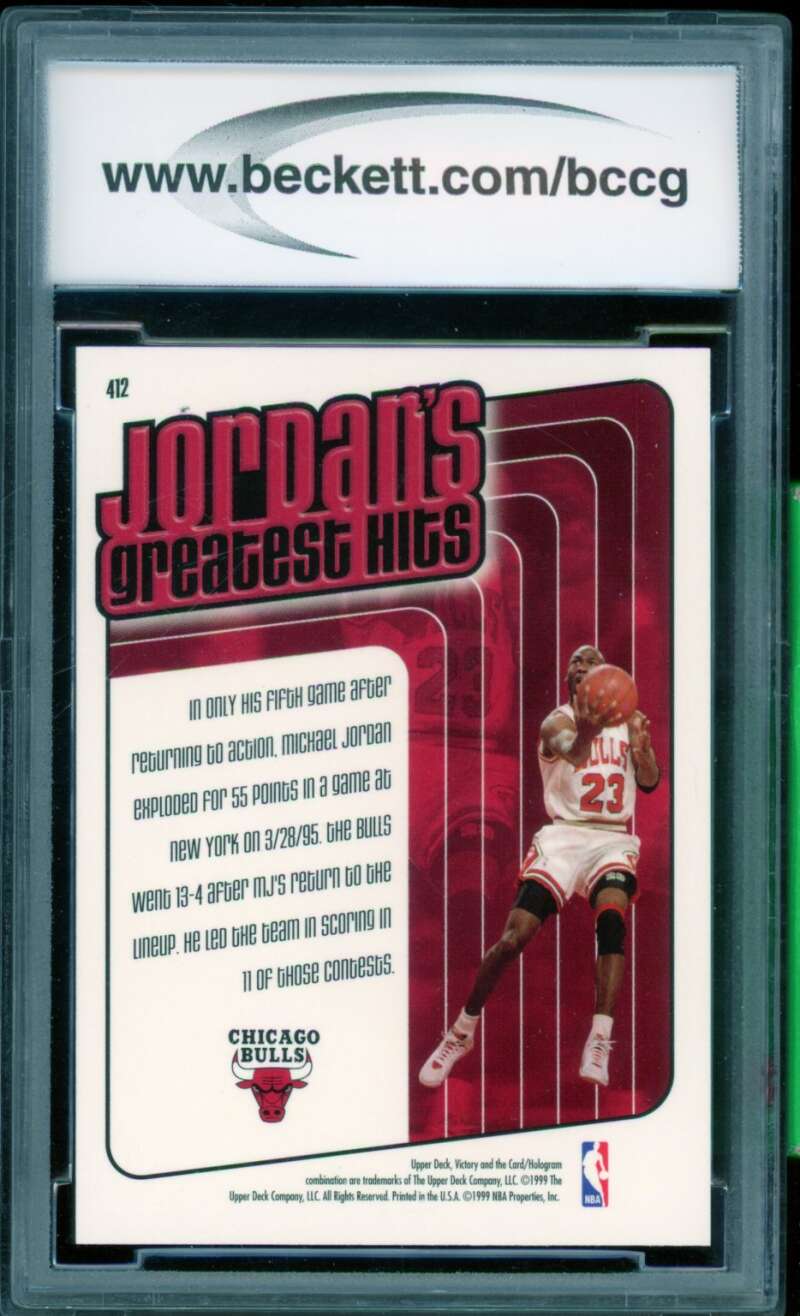 Michael Jordan Card 1999-00 Upper Deck Victory #412 BGS BCCG 10 Image 2
