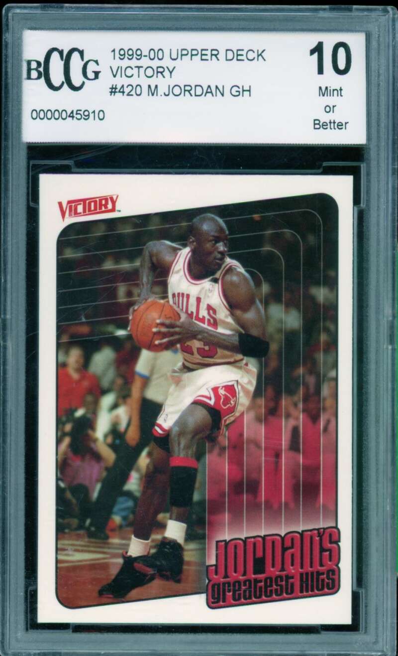 Michael Jordan Card 1999-00 Upper Deck Victory #420 BGS BCCG 10 Image 1