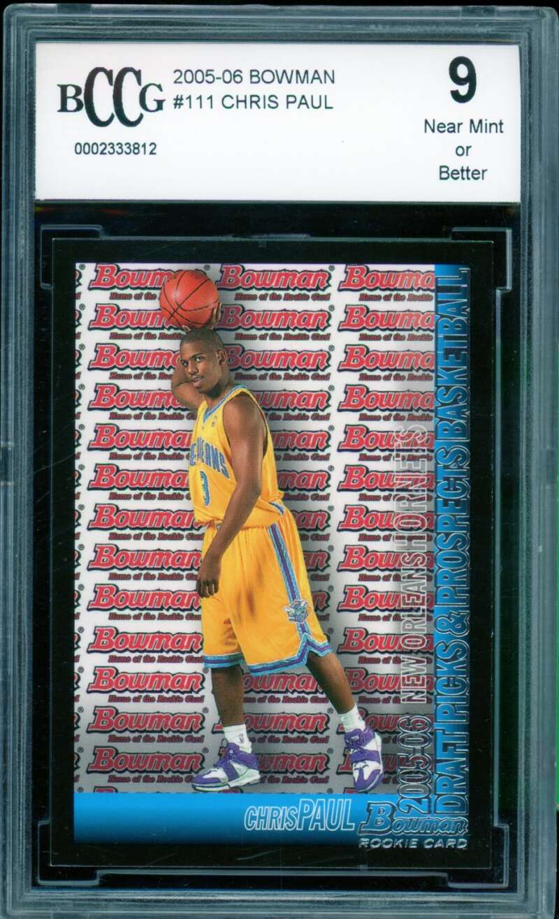 Chris Paul Rookie Card 2005-06 Bowman #111 BGS BCCG 9 Image 1