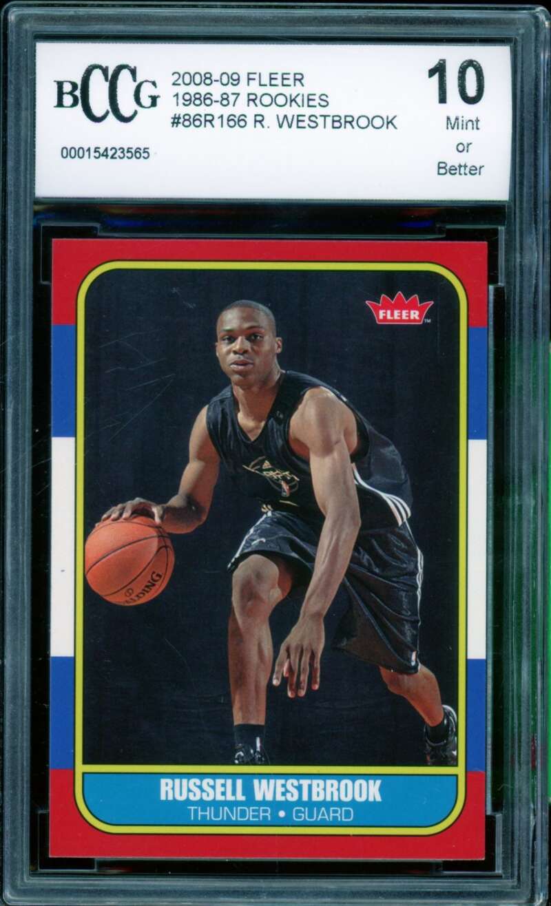 Russell Westbrook Rookie Card 2008-09 Fleer 1986-87 Rookies #86R166 BGS BCCG 10 Image 1