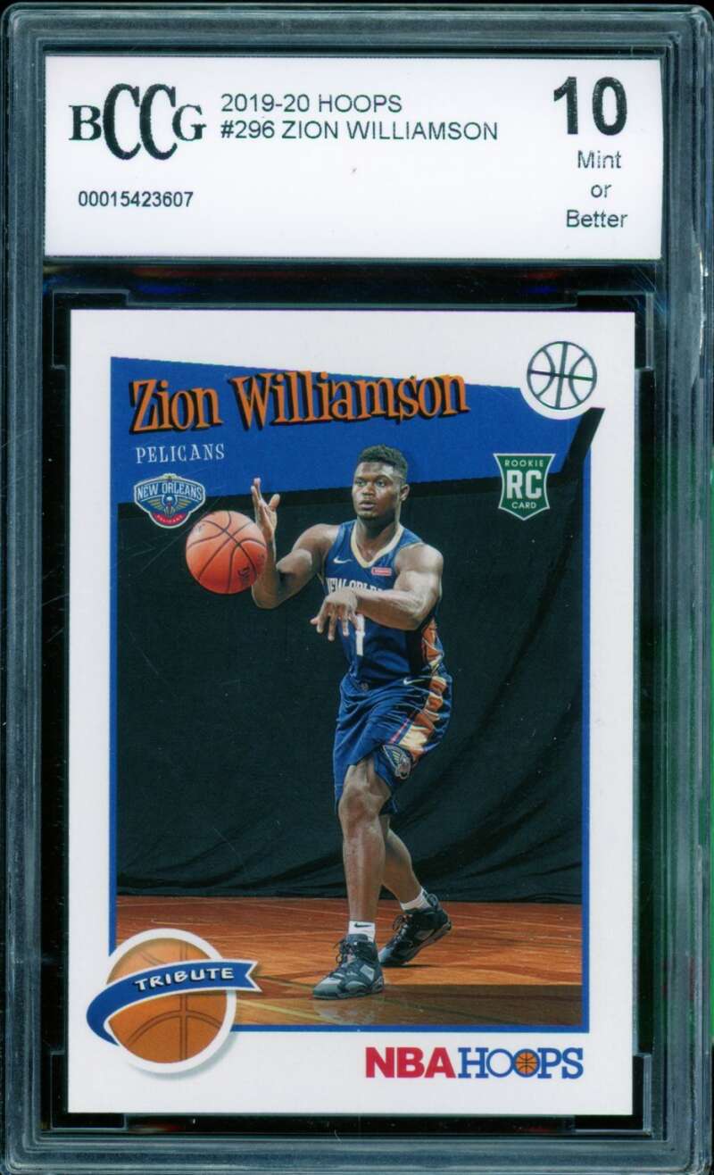 Zion Williamson Rookie Card 2019-20 Hoops #296 BGS BCCG 10 Image 1
