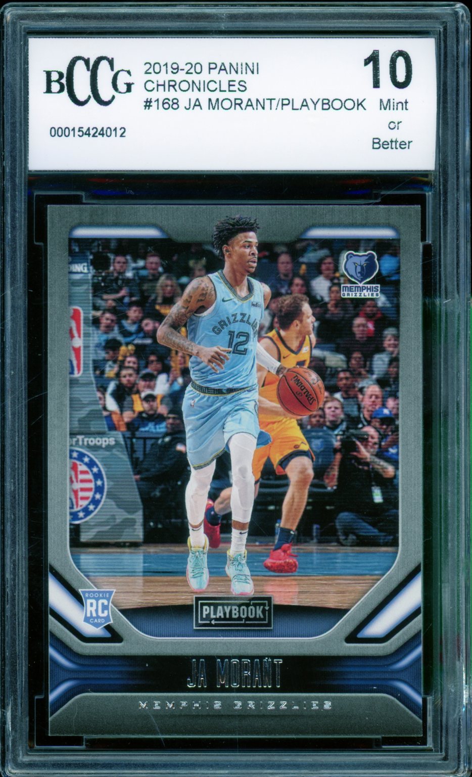 Ja Morant Rookie Card 2019-20 Panini Chronicles Playbook #168 BGS BCCG 10 Image 1