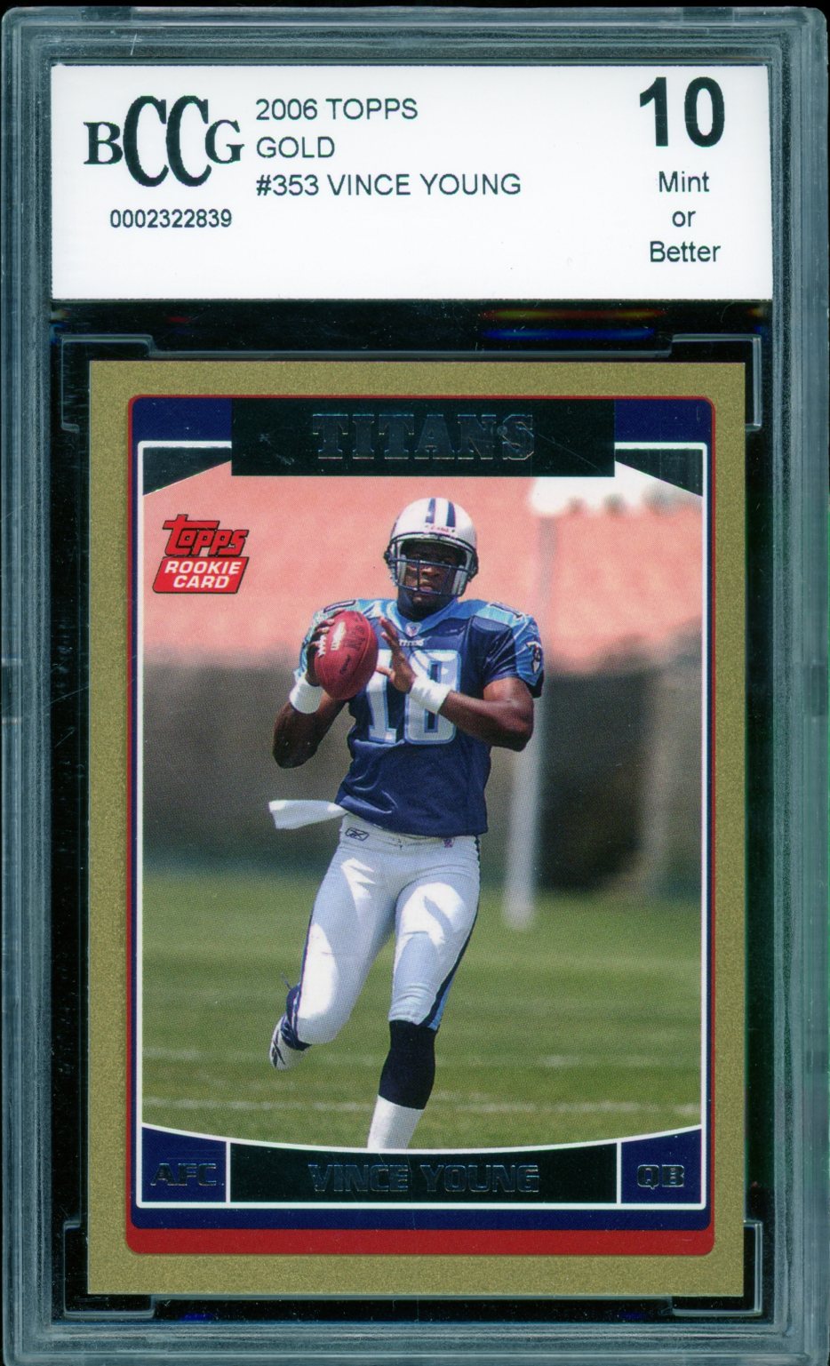 Vince Young Rookie Card 2006 Topps Gold #353 BGS BCCG 10 Image 1