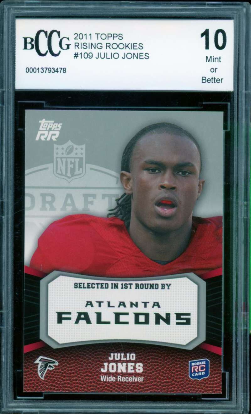 Julio Jones Rookie Card 2011 Topps Rising Rookies #109 BGS BCCG 10 Image 1