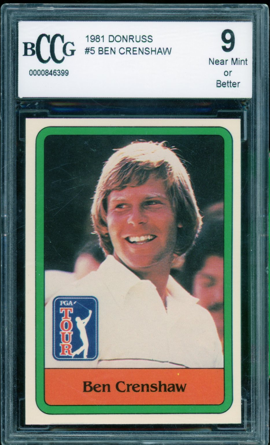 Ben Crenshaw Golf Rookie Card 1981 Donruss #5 BGS BCCG 9 Image 1