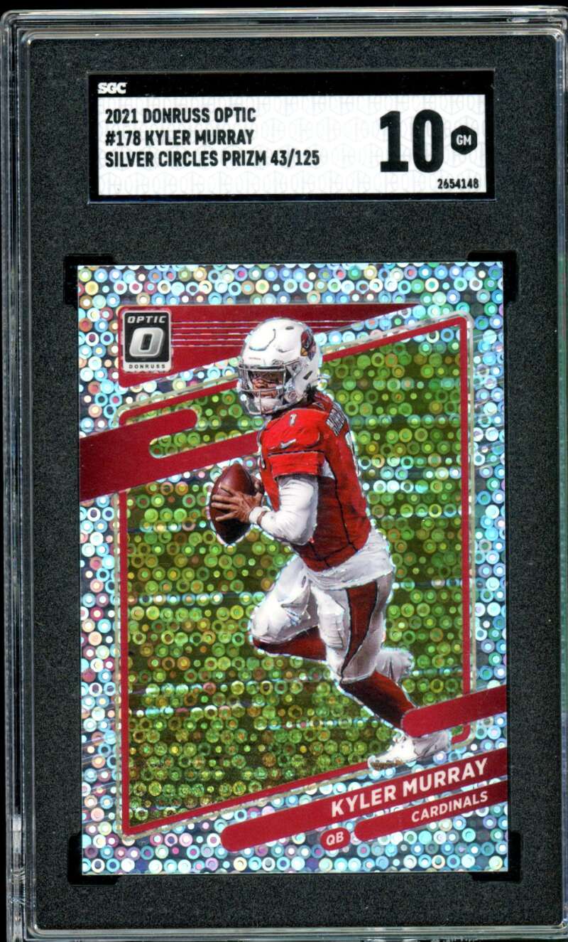 Kyler Murray Card 2021 Donruss Optic Silver Circles (43/125) #178 SGC 10 Image 1