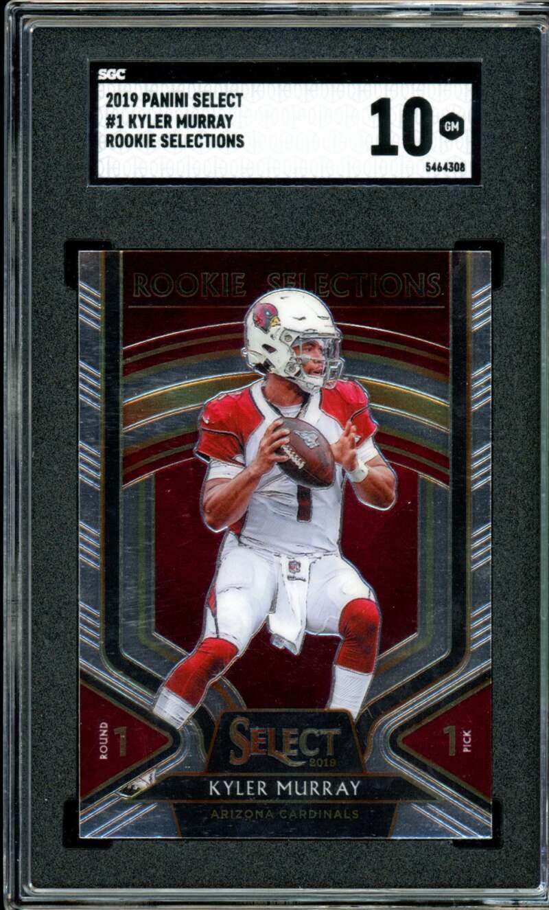Kyler Murray Card 2019 Panini Select Rookie Selections #1 SGC 10 Image 1