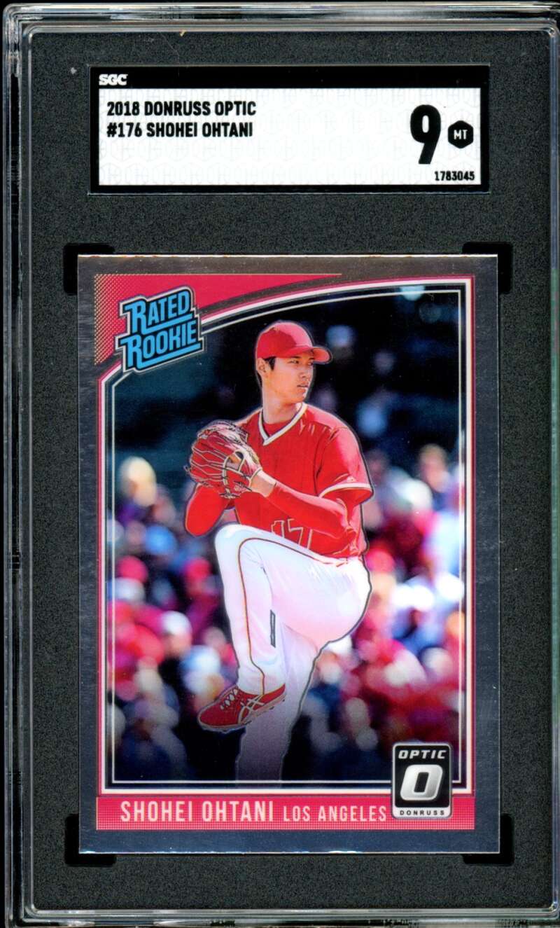 Shohei Ohtani Rookie Card 2018 Donruss Optic #176 SGC 9 Image 1