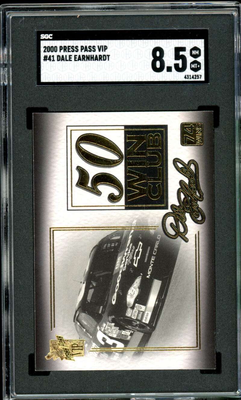 Dale Earnhardt Card 2000 Press Pass VIP #41 SGC 8.5 Image 1