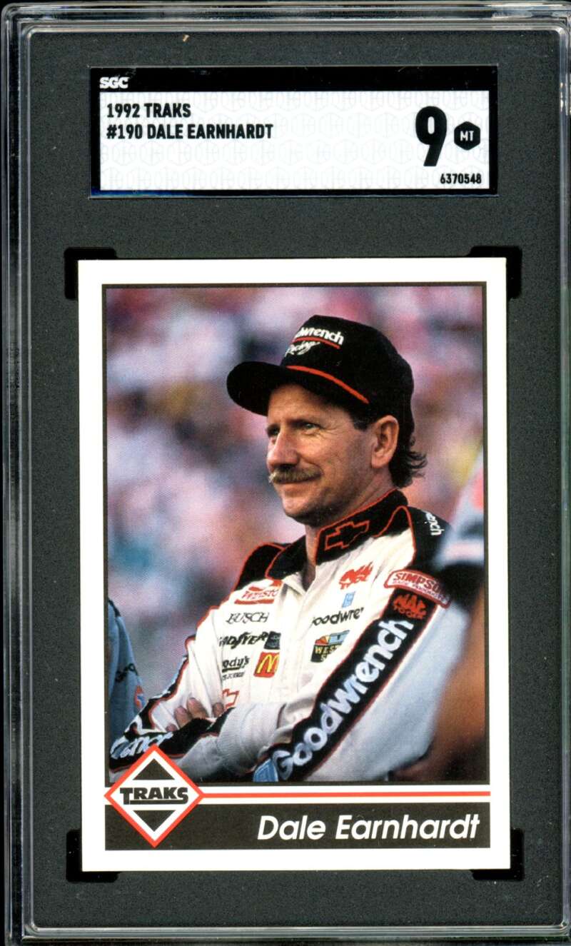 Dale Earnhardt Card 1992 Traks #190 SGC 9 Image 1