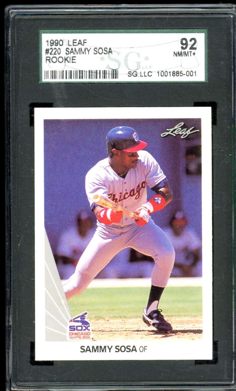 Sammy Sosa Rookie Card 1990 Leaf #220 SGC 8.5 Image 1