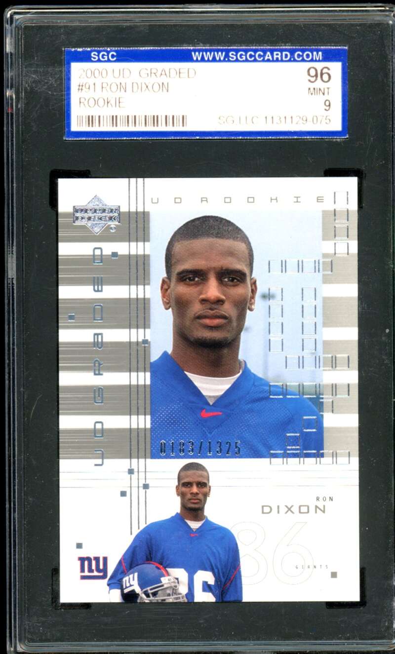 Ron Dixon Rookie Card 2000 UD Graded #91 SGC 9 Image 1