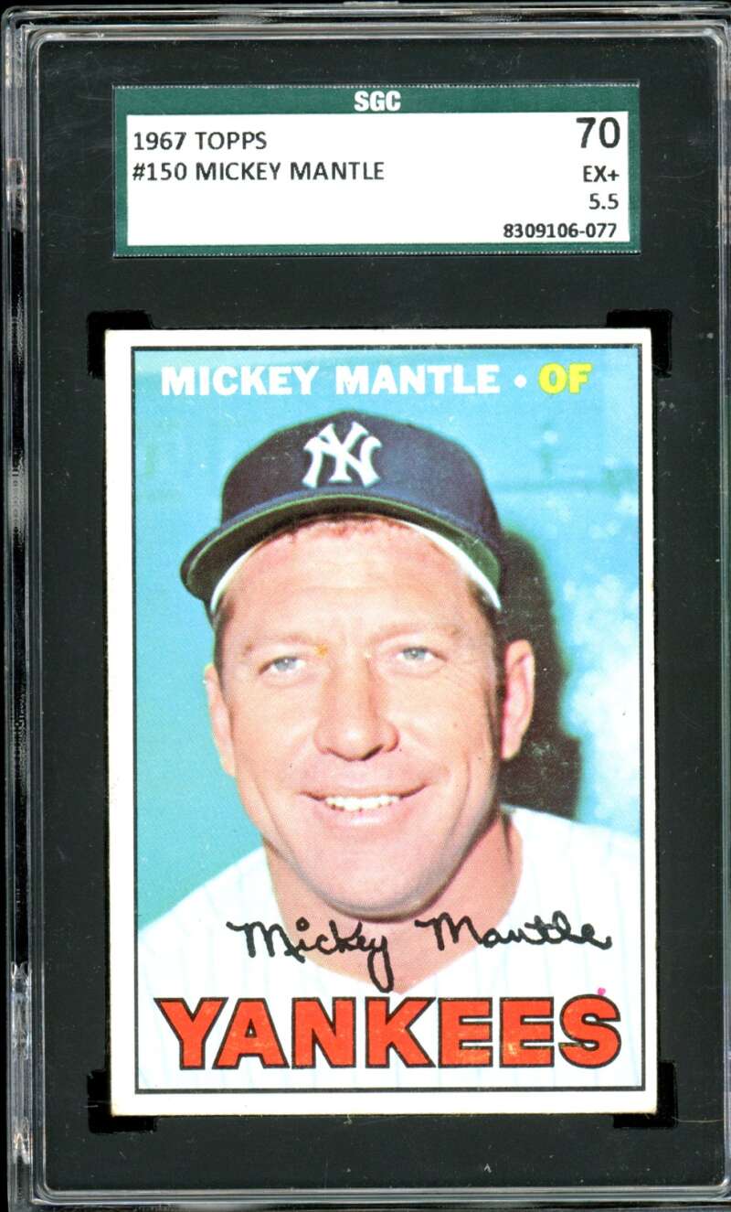 Mickey Mantle Card 1967 Topps #150 SGC 5.5 Image 1