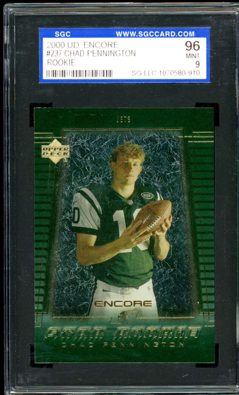 Chad Pennington Rookie Card 2000 UD Encore #237 SGC 9 Image 1