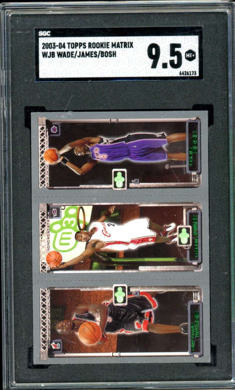 Wade/Lebron James/Bosh Rookie Card 2003-04 Topps Rookie Matrix #111 SGC 9.5 Image 1