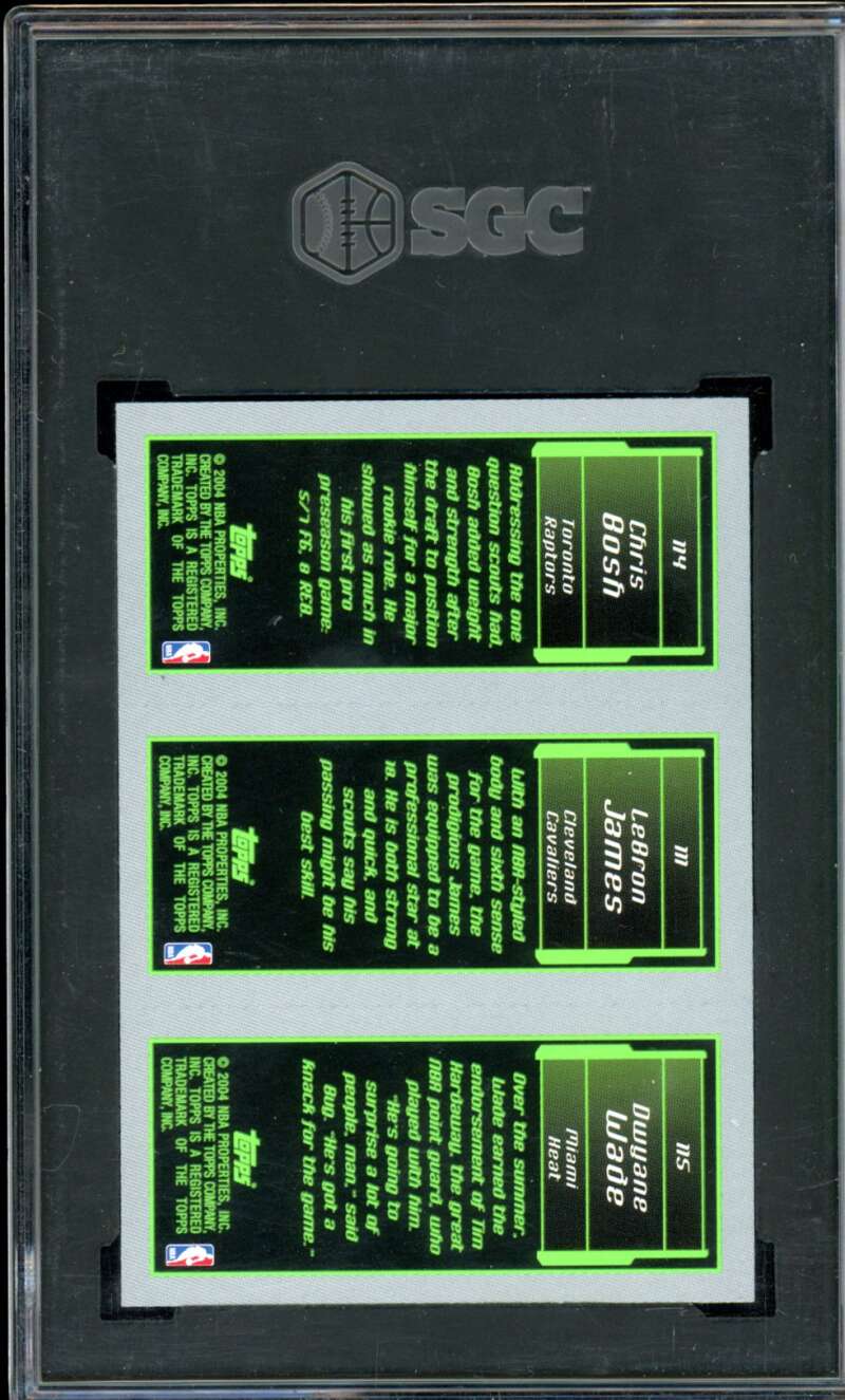 Wade/Lebron James/Bosh Rookie Card 2003-04 Topps Rookie Matrix #111 SGC 9.5 Image 2