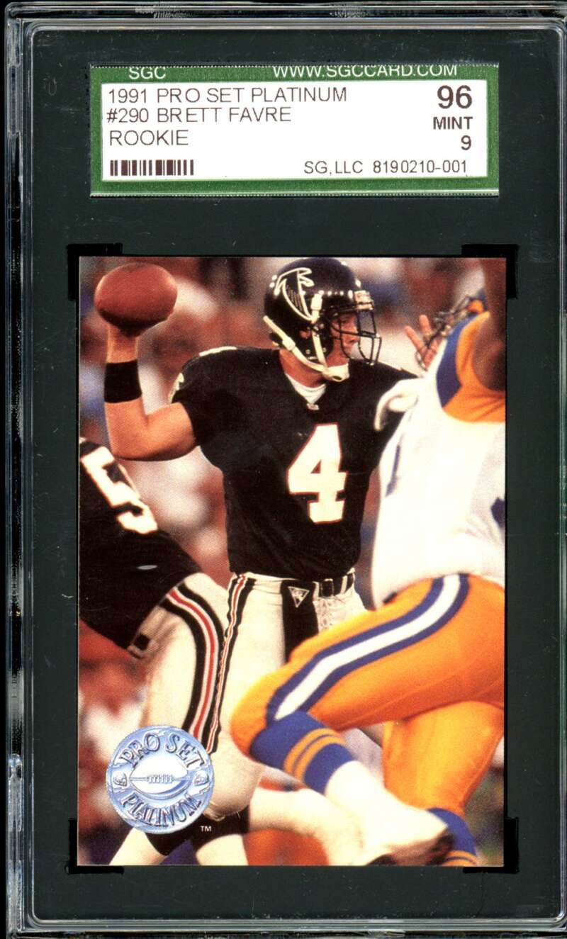 Brett Favre Rookie Card 1991 Pro Set Platinum #290 SGC 9 Image 1