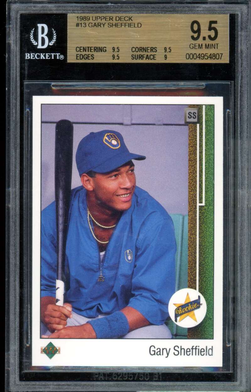 Gary Sheffield Rookie Card 1989 Upper Deck #13 BGS 9.5 Image 1