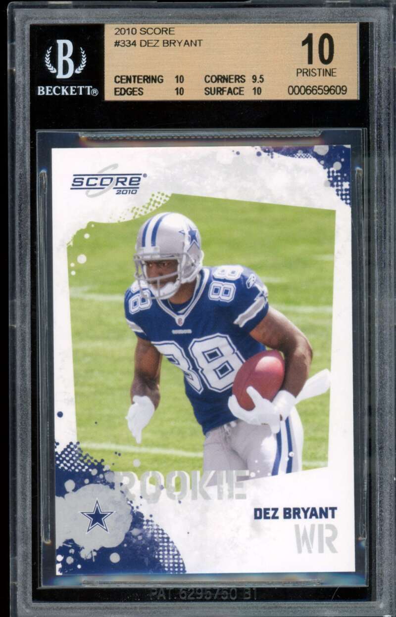 Dez Bryant Rookie Card 2010 Score #334 (PRISTINE) BGS 10 Image 1