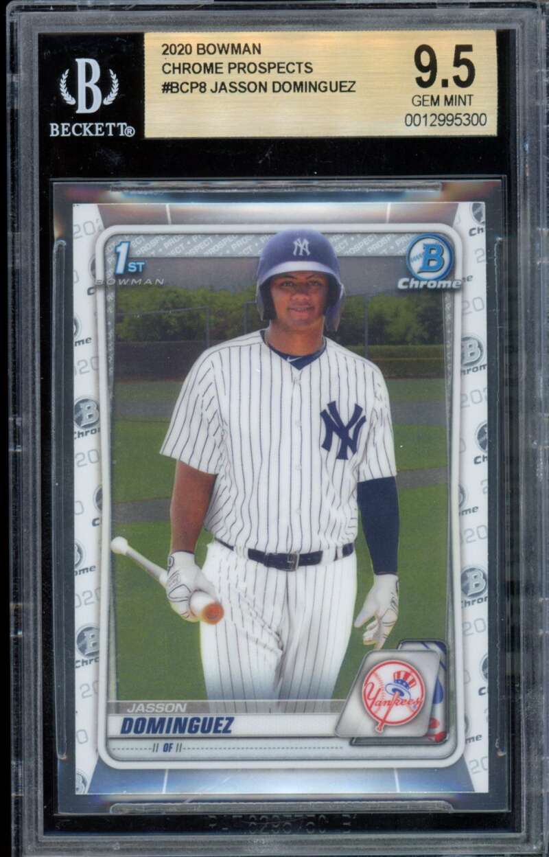 Jasson Dominguez Rookie Card 2020 Bowman Chrome Prospects #BCP8 BGS 9.5 Image 1