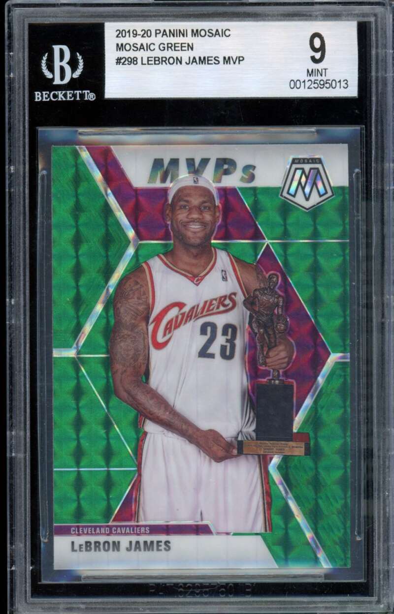 LeBron James Card 2019-20 Panini Mosaic Green #298 BGS 9 Image 1