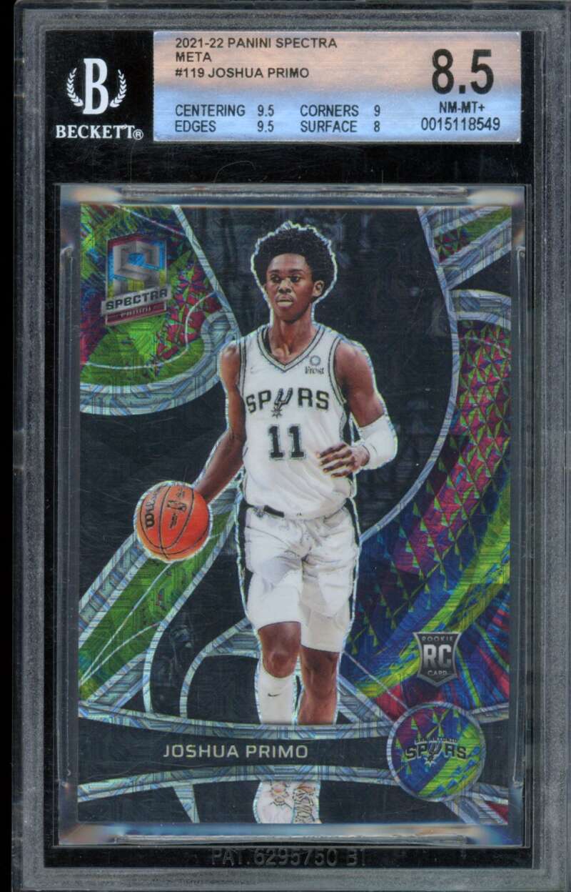 Joshua Primo Rookie Card 2021-22 Panini Spectra (12/25) #119 BGS 8.5 Image 1