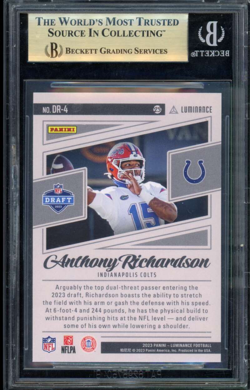Anthony Richardson Rookie Card 2023 Panini Luminance Dynamic #4 BGS 9.5 Image 2