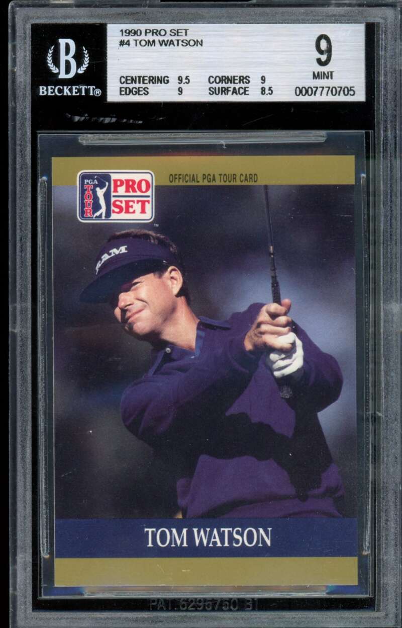 Tom Watson Golf Card 1990 Pro Set #4 BGS 9 Image 1