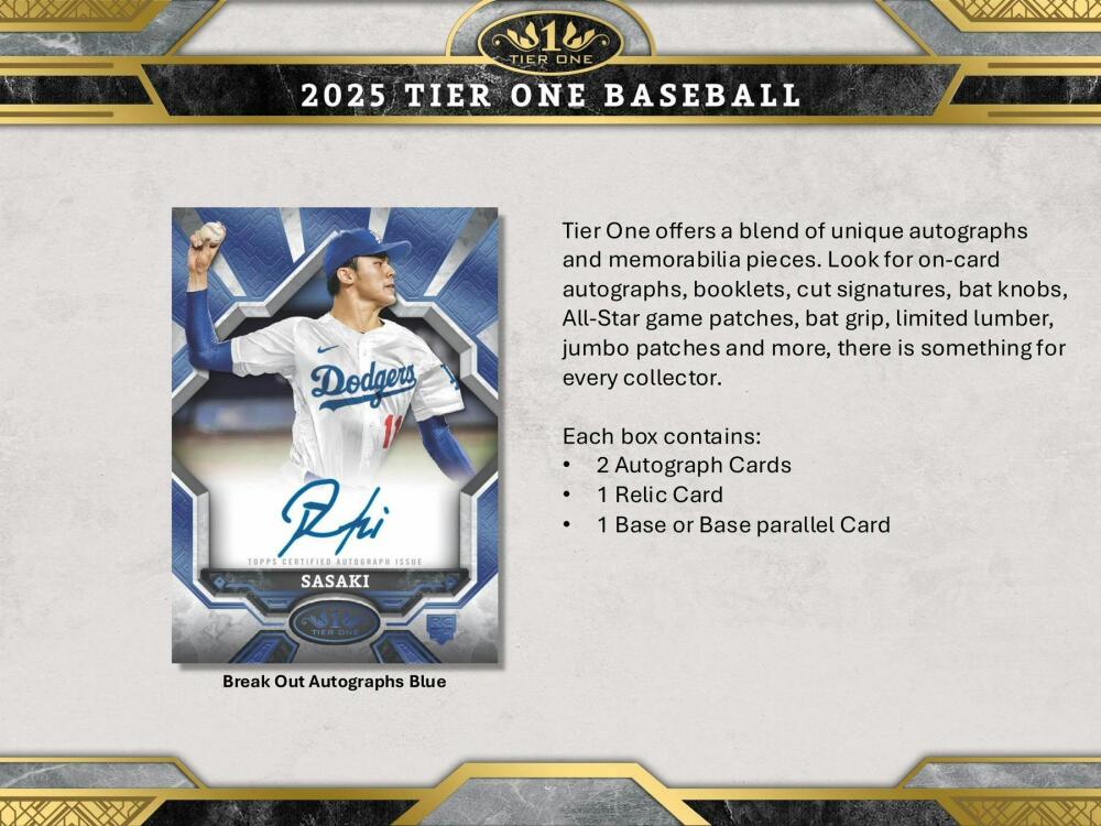 2025 Topps Tier One Baseball Hobby Box Image 3