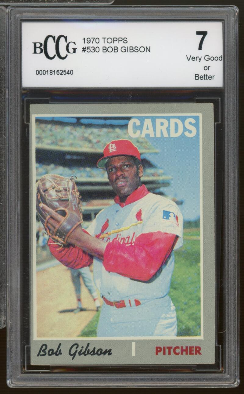 1970 Topps #530 Bob Gibson Card BGS BCCG 7 Very Good+ Image 1