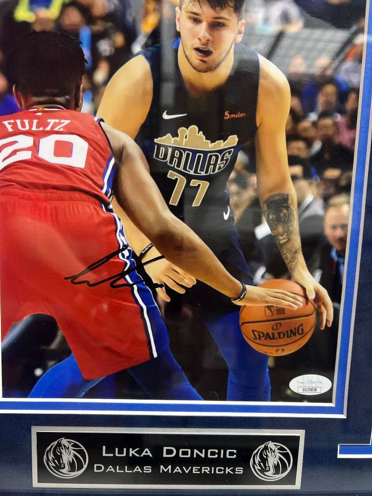 Luka DonÄiÄ Dallas Mavericks Autograph Signed 16x18 Framed Poster JSA Authentic Image 2