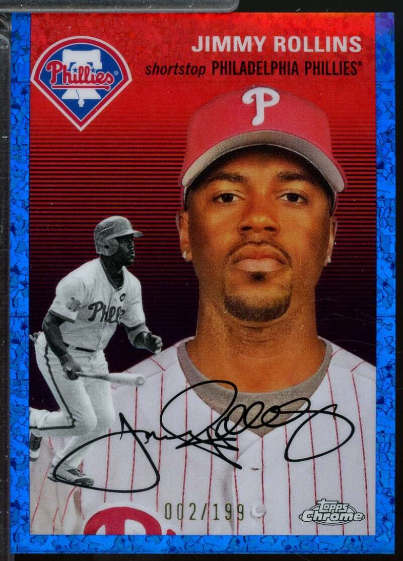 Jimmy Rollins 2023 Topps Chrome Platinum Blue Mini-Diamond Refractor /199 #417  Image 1