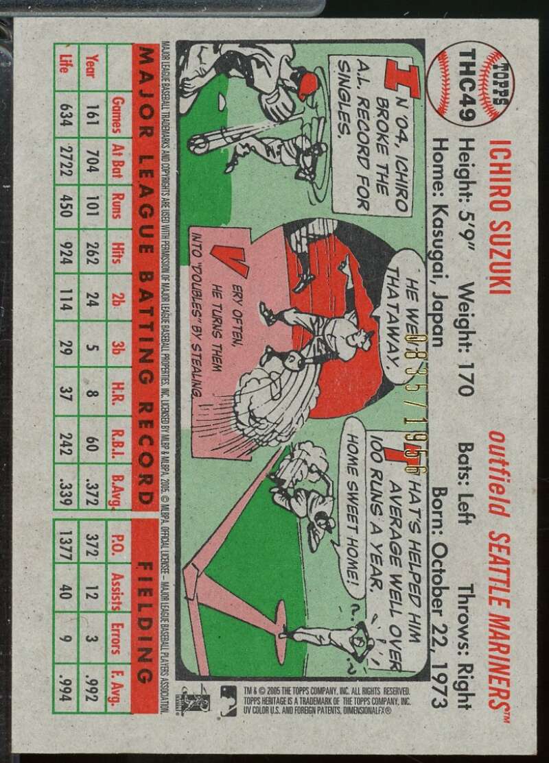 Ichiro Suzuki Card 2005 Topps Heritage Chrome /1956 #THC49  Image 2