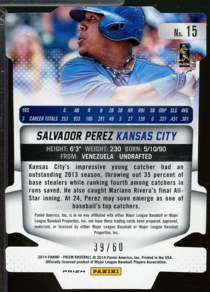Salvador Perez Card 2014 Panini Prizm Prizms Orange Die Cut /60 #15  Image 2