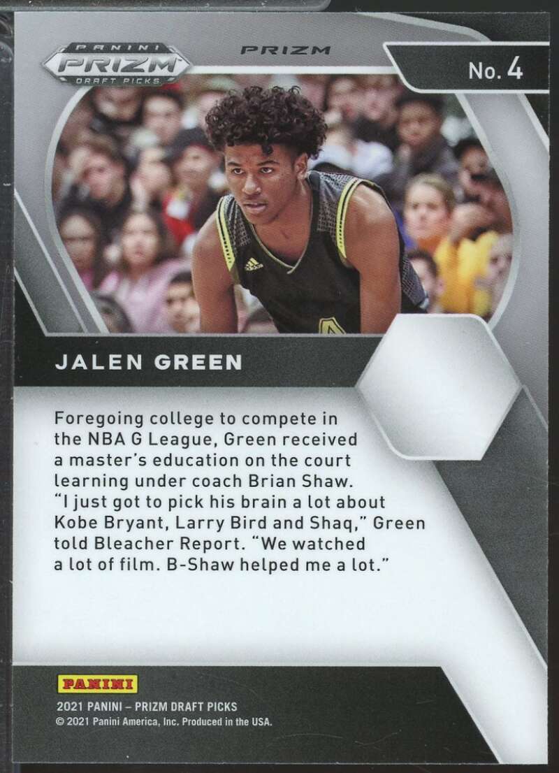 Jalen Green Rookie Card 2021-22 Panini Prizm Draft Picks Orange Ice #4  Image 2