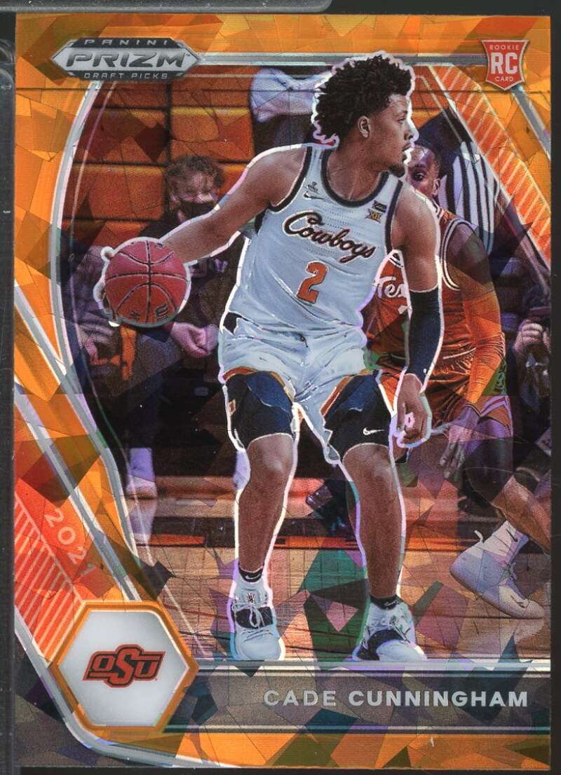 Cade Cunningham Rookie Card 2021-22 Panini Prizm Draft Picks Orange Ice #1  Image 1
