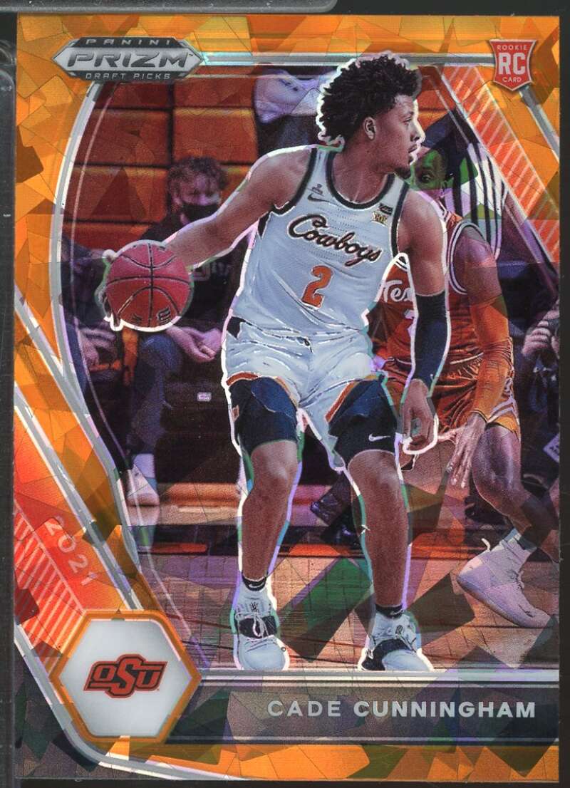 Cade Cunningham Rookie Card 2021-22 Panini Prizm Draft Picks Orange Ice #1  Image 1