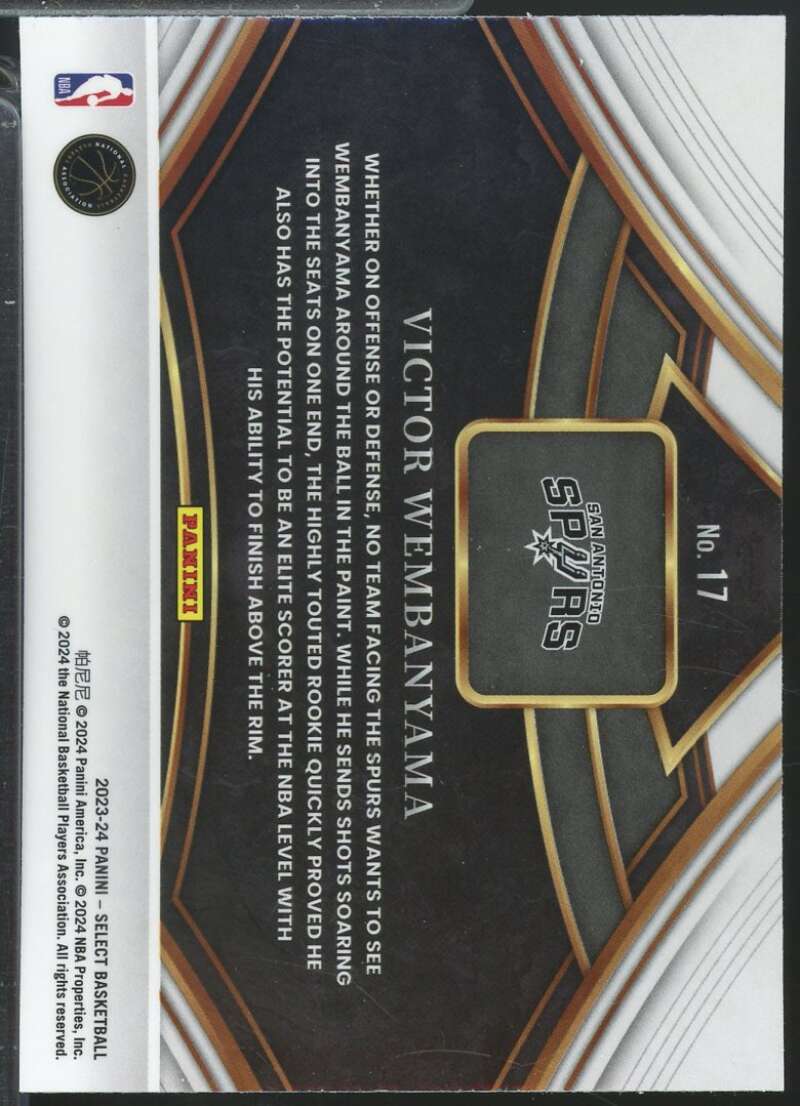 Victor Wembanyama Rookie Card 2023-24 Select Snapshots #17  Image 2