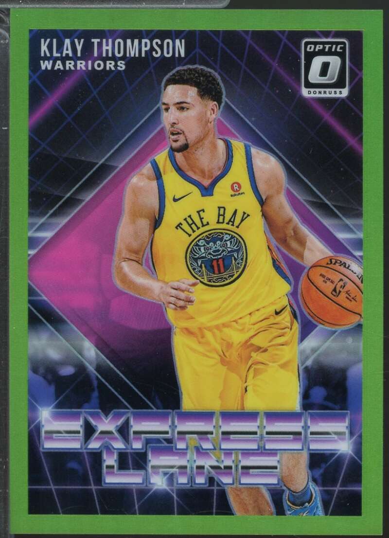 Klay Thompson Card 2018-19 Donruss Optic Express Lane Lime Green /149 #25  Image 1
